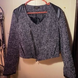 Tweed asymmetrical Zip evening jacket